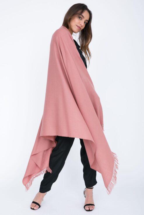 Kasa Merino Handwoven Pashmina & Blanket Scarf 100 X 200cm Dusty Pink