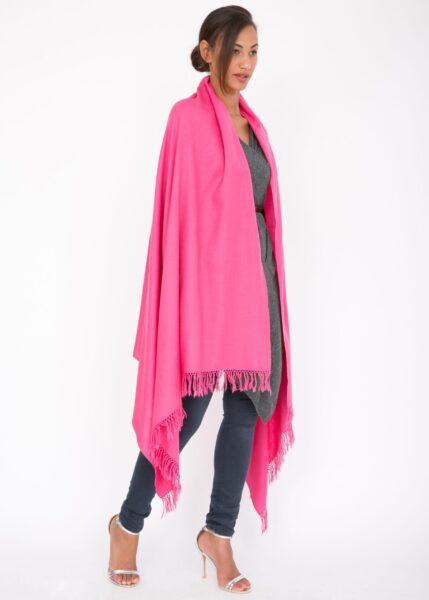 Kasa Merino Handwoven Pashmina & Blanket Scarf 100 X 200cm Hot Pink