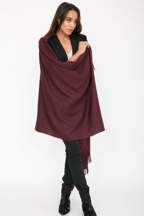 Kasa Merino Handwoven Pashmina & Blanket Scarf 100 X 200cm Raisin