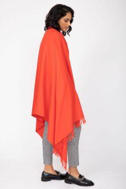 Kasa Merino Wool Pashmina & Oversize Scarf 100 X 200cm Tomato Red