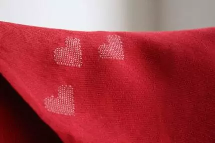 Merino Blanket Scarf Shawl and Oversize Scarf Love Hearts Red 100 x 200cm