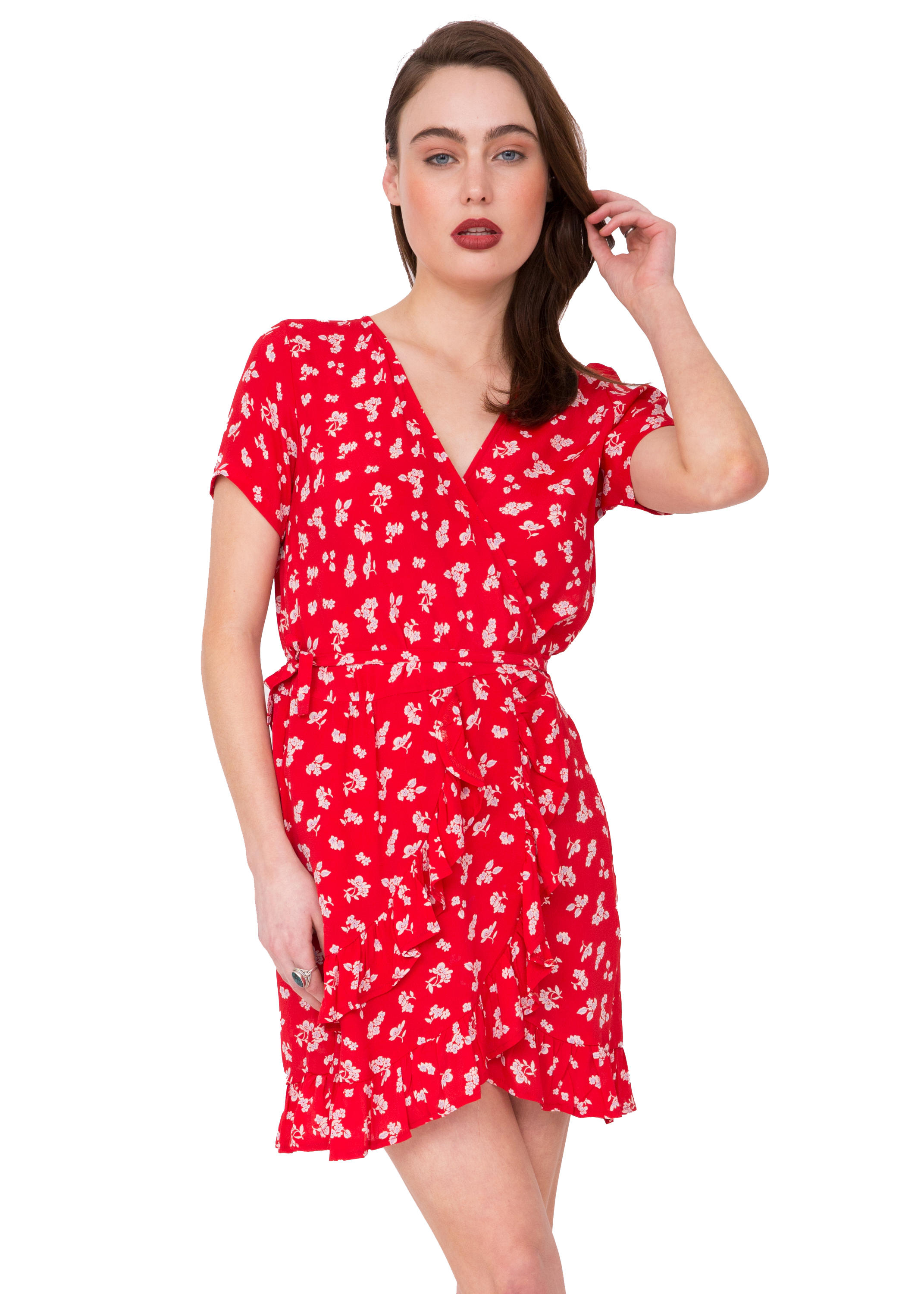 red mini ruffle dress Big sale - OFF 79%