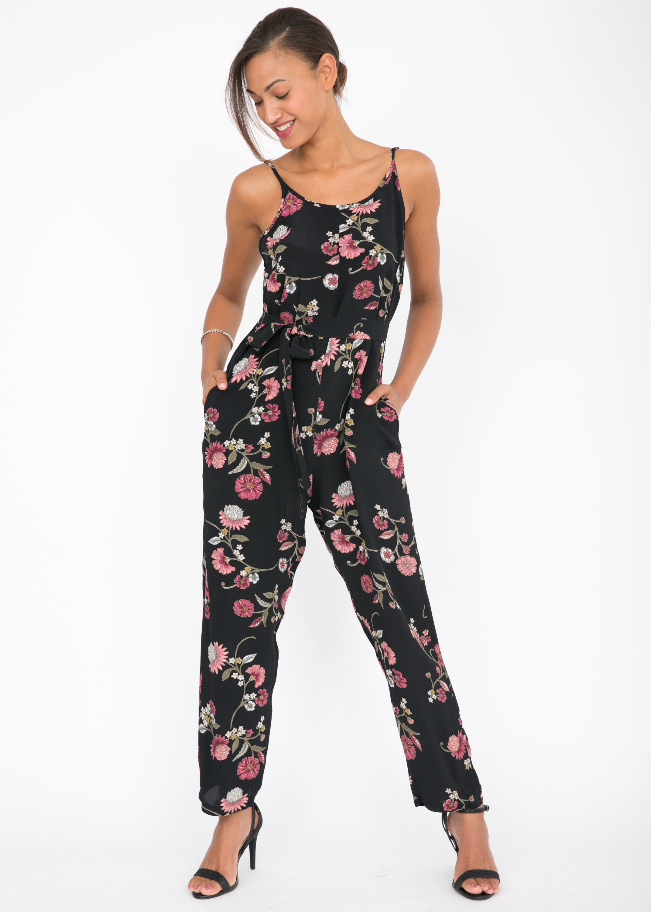 floral strappy jumpsuit