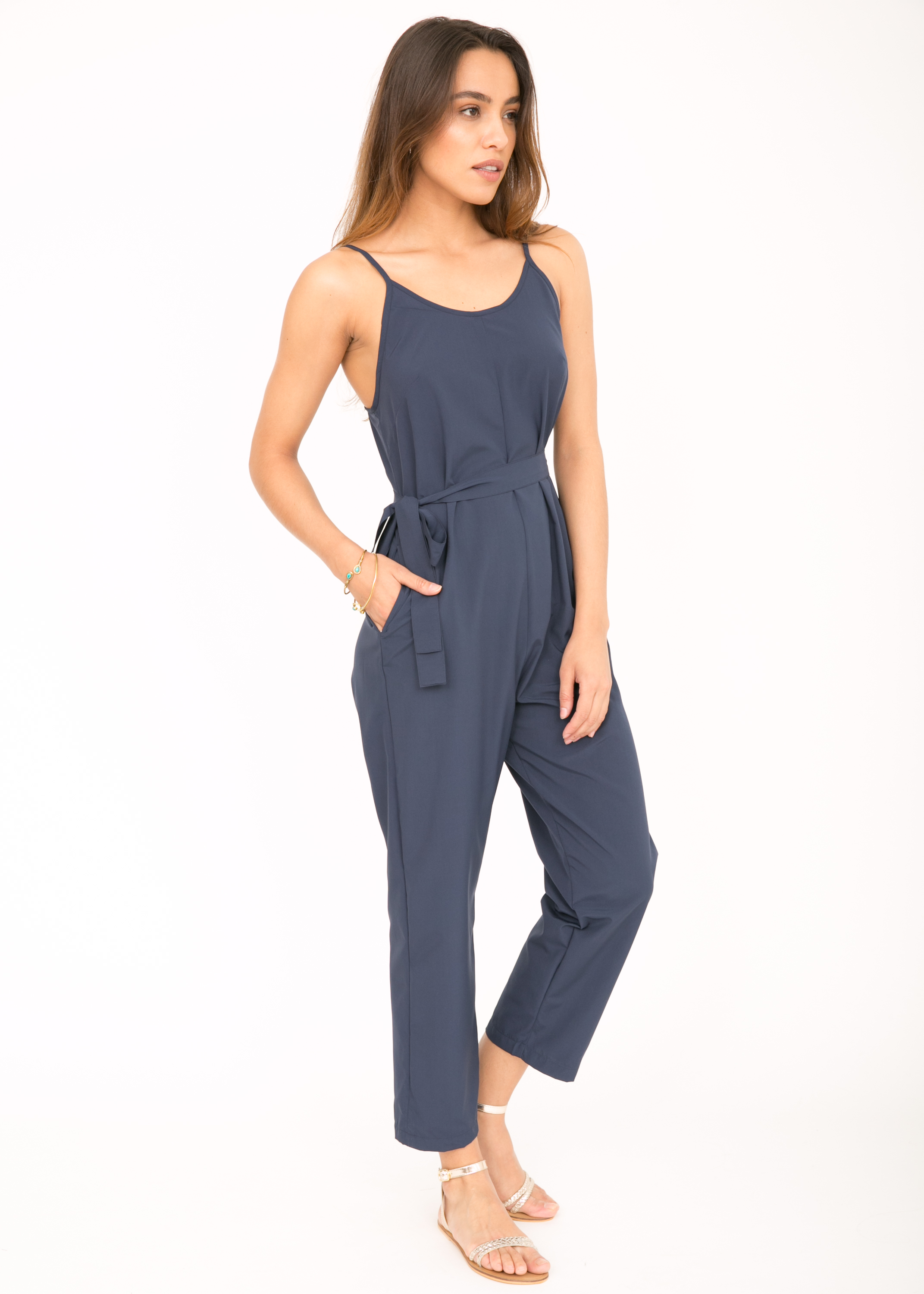 Relaxed Strappy Romper Jumpsuit Blue ...