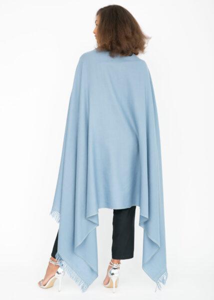 Shoreditch Merino Wool Shawl & Oversize Scarf Sky Blue 100 x 200cm