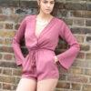 Vieux Rose Bell Sleeve Playsuit