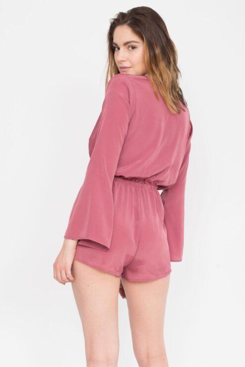 Vieux Rose Bell Sleeve Playsuit