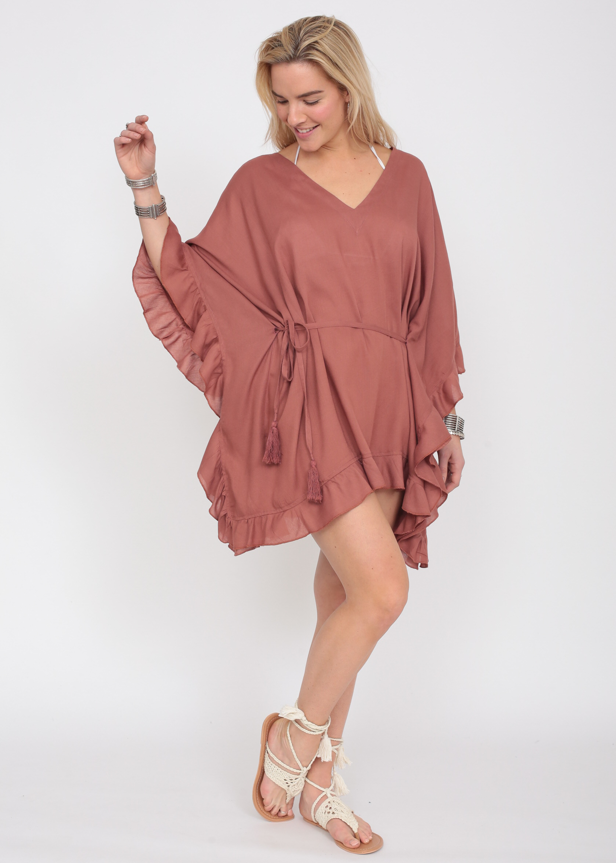 Vieux Rose Ruffle Kaftan likemary